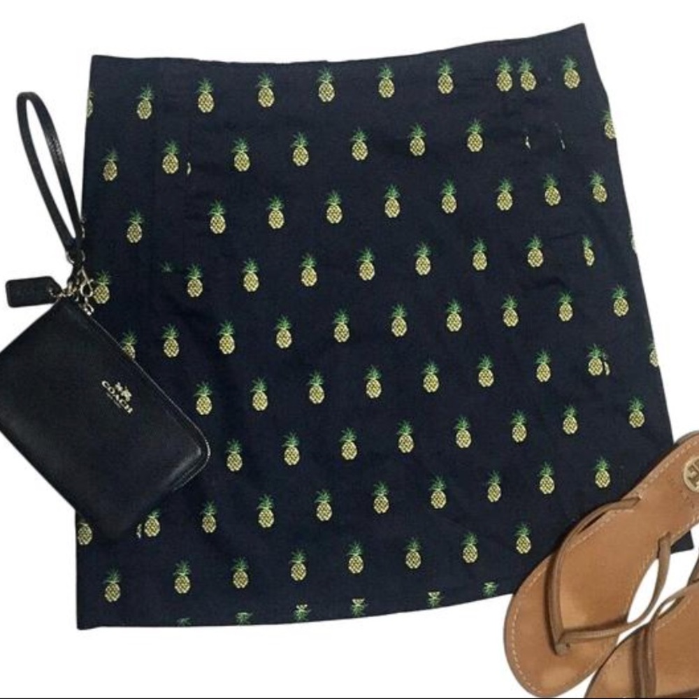 JCrew Pineapple Printed Basketweave Mini Skirt